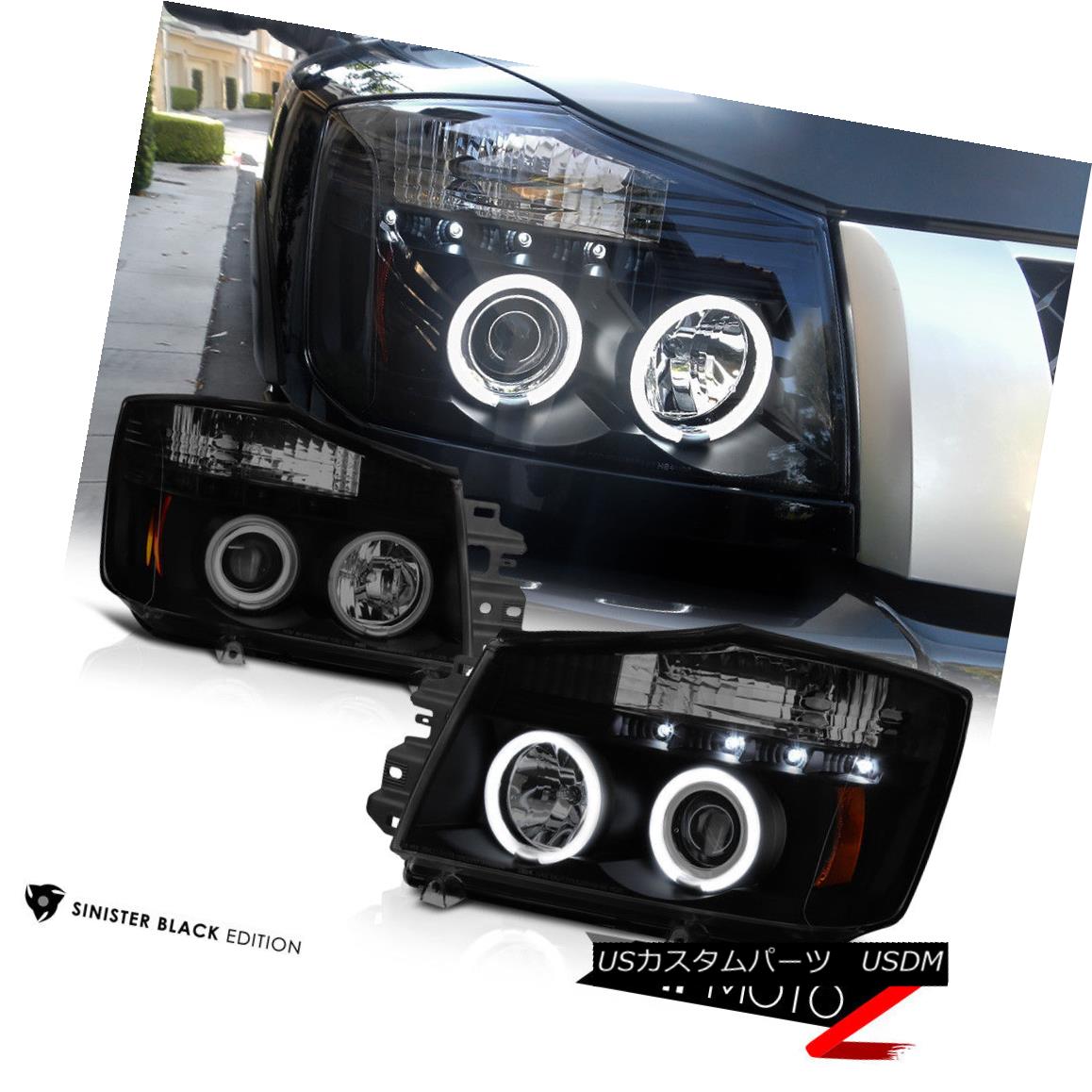 ヘッドライト CCFL Projector Headlight Smoke Tail Light LED High Brake For 2004-2015 Titan 4X4 CCFLプロジェクターヘッドライト煙テールライトLEDハイブレーブ2004-2015タイタン4X4用