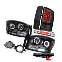 ヘッドライト 2007 2008 Ram SLT Halo Headlights Smoke LED Tail Lights Wiring+LED Fog 3r...