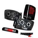 ヘッドライト CCFL Tech Headlights Sinister Black LED Taillights 3rd Cargo 2007-2008 Do...