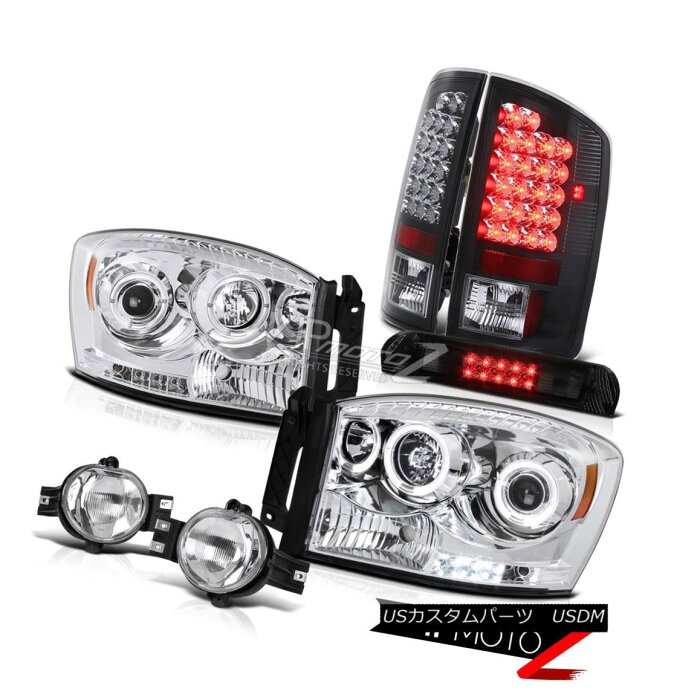 ヘッドライト Chrome Headlamps LED Black Tail Lamps Fog High Brake Cargo 07 08 Dodge Ram 3500 クロームヘッドランプLEDブラックテールランプ霧ハイブレーキ貨物07 08ダッジラム3500