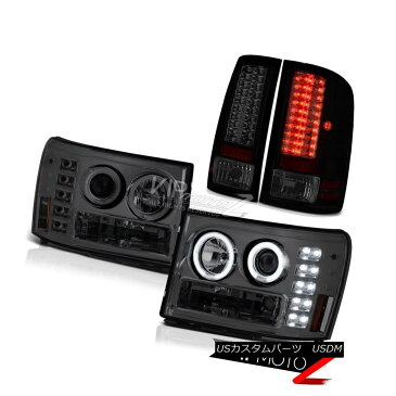 ヘッドライト CCFL Angel Eye Headlight Smoke LED Tail Light 07 08 09 10 11 GMC Sierra 6.0L SLE CCFLエンジェルアイヘッドライト煙LEDテールライト07 08 09 10 11 GMC Sierra 6.0L SLE