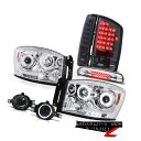 ヘッドライト 07 08 Ram SLT CCFL Angel Eye Headlights Smoke LED Tail Lights Halo Fog 3r...