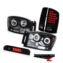 ヘッドライト 2X Black CCFL Headlights Sinister LED Tail Lights 3rd Cargo 07 08 Dodge R...