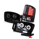 ヘッドライト World Brightest CCFL Halo Headlights LED Black Taillights Ram Quad Cab SLT 07 08 世界で最も明るいCCFL HaloヘッドライトLEDブラックテイルライトラムクワッドキャブSLT 07 08(2)