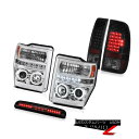 ヘッドライト 08 09 10 F250 King Ranch LED Angel Eye Headlights Tint Taillights High 3r...