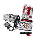 ヘッドライト 02 03 04 05 Dodge Ram SMD Halo Headlights Chrome Brake Tail Lights 3rd Ca...