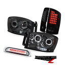 ヘッドライト Darkest Smoked DRL Projector Headlight+ BRIGHT LED Tail Lamp+3rd High Brake Ram 最も暗いスモークDRLプロジェクターヘッドライト+ BRIGHT LEDテールランプ+ 3番目の高ブレーキ・ラム(2)