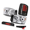 ヘッドライト 2006 Dodge Ram WS Angel Eye Headlights Smoke LED Brake Lamps Roof Stop Tinted 2006ダッジ・ラムWSエンジェルアイヘッドライトスモークLEDブレーキランプルーフストーンティント(2)