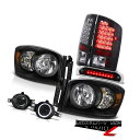 ヘッドライト 2007 2008 Dodge Ram 3500 Black Headlamps SMD Tail Lights Glass Fog 3rd Ca...
