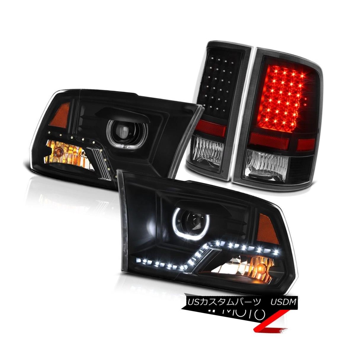 ヘッドライト 09 10 11 12 13-18 Dodge RAM 1500 Nighthawk Black Head Light Tail Assembly PAIR 09 10 11 12 13-18ダッジRAM 1500ナイトホークブラックヘッドライトテールアセンブリPAIR