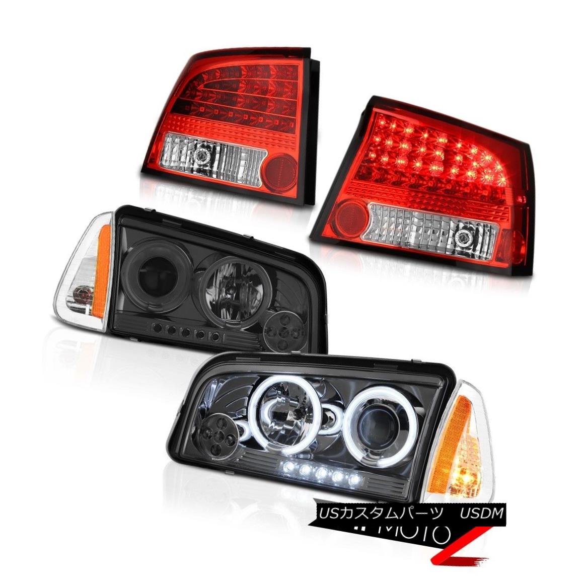 ヘッドライト 2006 2007 2008 Charger SXT Red taillights chrome turn signal smokey headlamps 2006 2007 2008充電器SXTレッドテールライトクロームターンシグナルスモーヘッドランプ(2)