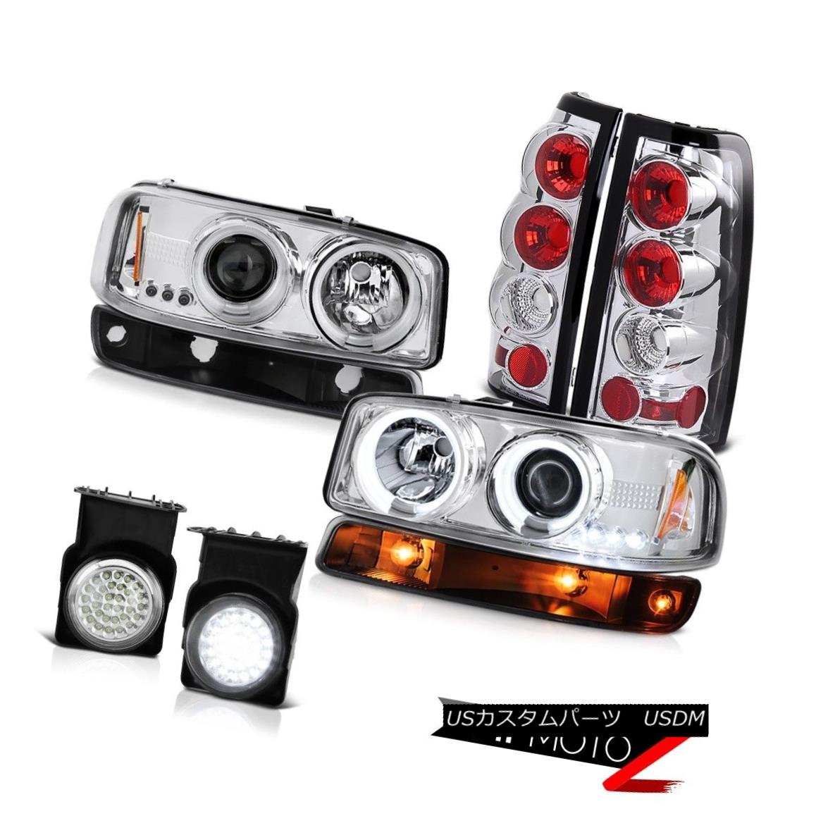 ヘッドライト 03-06 GMC Sierra Fog lamps rear brake matte black parking lamp ccfl Headlights 03-06 GMC Sierra Fogランプリアブレーキマットブラックパーキングランプccflヘッドライト