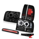 ヘッドライト 99-04 F250 Harley Davidson Smoke CCFL Halo Headlamps Brake Tail Lights LE...