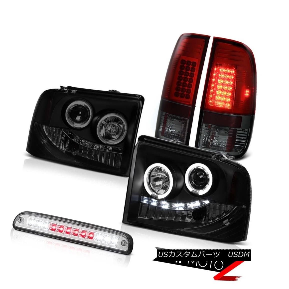 ヘッドライト Smoke Halo LED Headlights Bulbs Tail Lights High Brake Cargo 2005-2007 F250 FX4 スモークハローLEDヘッドライト電球テールライトハイブレーキ貨物2005-2007 F250 FX4