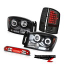 ヘッドライト 2006 Dodge Ram V6 Brightest CCFL Halo Headlights Smoke LED Taillamps Thir...