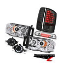 ヘッドライト 2002-2005 Ram PowerTech LED DRL Headlamps Tint Brake Lights Halo Fog Thir...