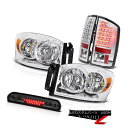 ヘッドライト Chrome Headlights Tail Lamps Roof Stop LED Cargo Cab 2007-2008 Dodge Ram ...