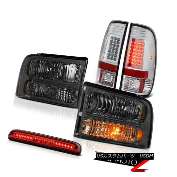 ヘッドライト 2005 2006 2007 Ford F250 Pair Smoke Headlamps Bright LED Taillight High Stop Red 2005年2006 2007年Ford F250ペア煙ヘッドランプ明るいLED晴天ハイストップレッド