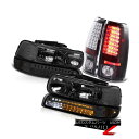 ヘッドライト 99-2002 Silverado Dark Front Headlights Tinted Parking DRL LED Bulbs Tail Lamps 99-2002 Silveradoダークフロントヘッドライト着色駐車場DRL LED電球テールランプ(2)