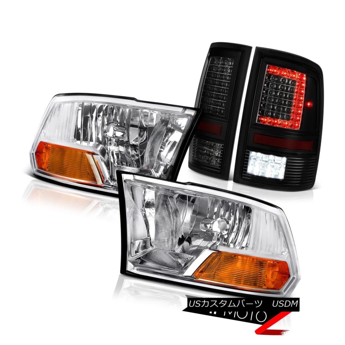 ヘッドライト 09 10 11 12 13-18 Dodge RAM 3500 Tail Light Clear Chrome Factory Style Head PAIR 09 10 11 12 13-18ダッジRAM 3500テールライトクリアクロム工場スタイルヘッドペア