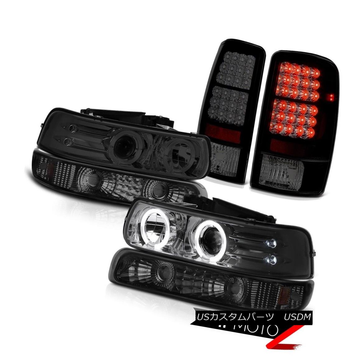 ヘッドライト Halo LED Projector Headlights Parking Rear Brake Taillight 2000-2006 Chevy Tahoe Ha..