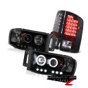 ヘッドライト 02 03 04 05 Ram Quad Cab Laramie Smoke CCFL Angel Eye Headlight Black LED...