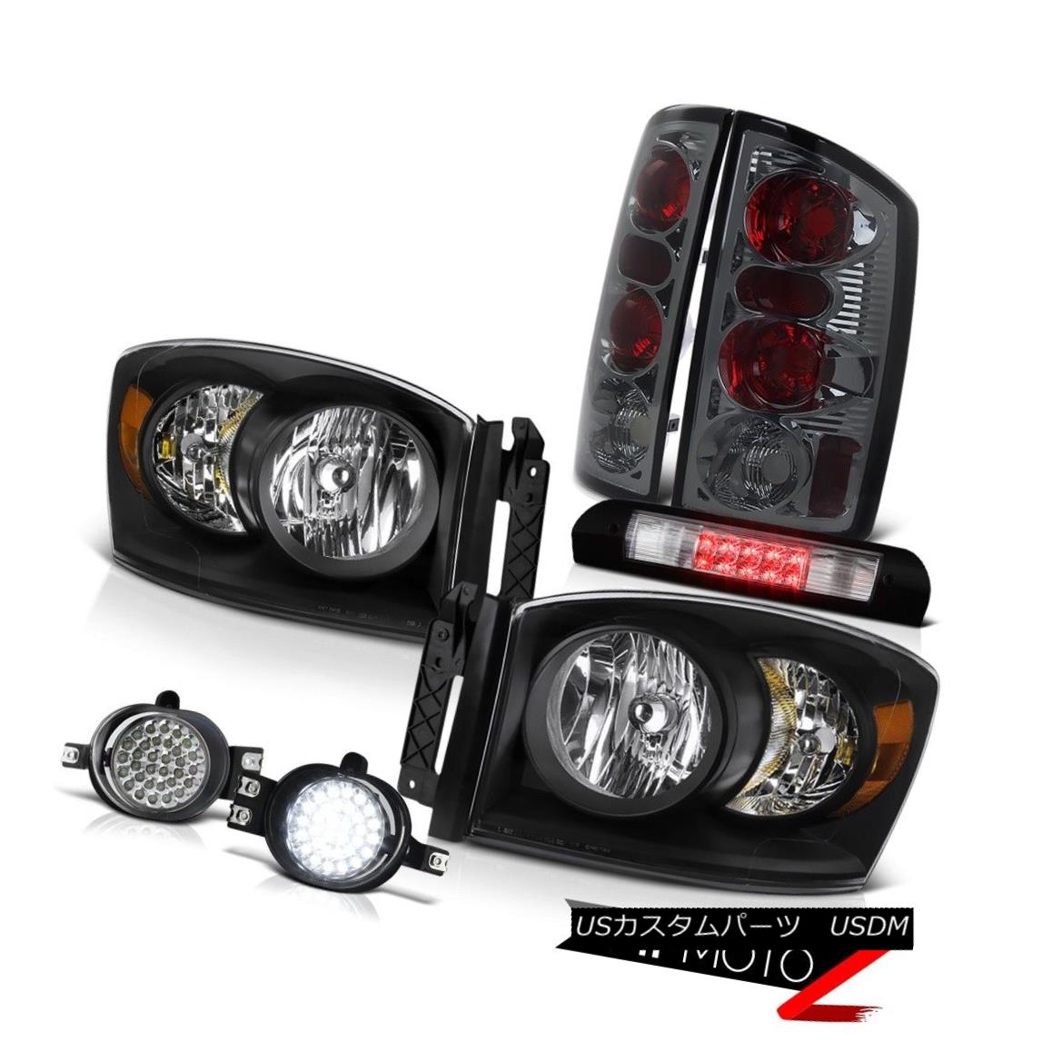 ヘッドライト Left Right Headlights Tinted Brake Tail Lights SMD LED Fog Roof Cargo 2006 Ram 左のライトヘッドライトタイテッドブレーキテールライトSMD LEDフォグ屋根貨物2006 Ram(2)