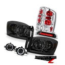 ヘッドライト 06 Dodge Ram Smoke Headlamps Rear Tail Lights Projector Foglights 3rd Car...