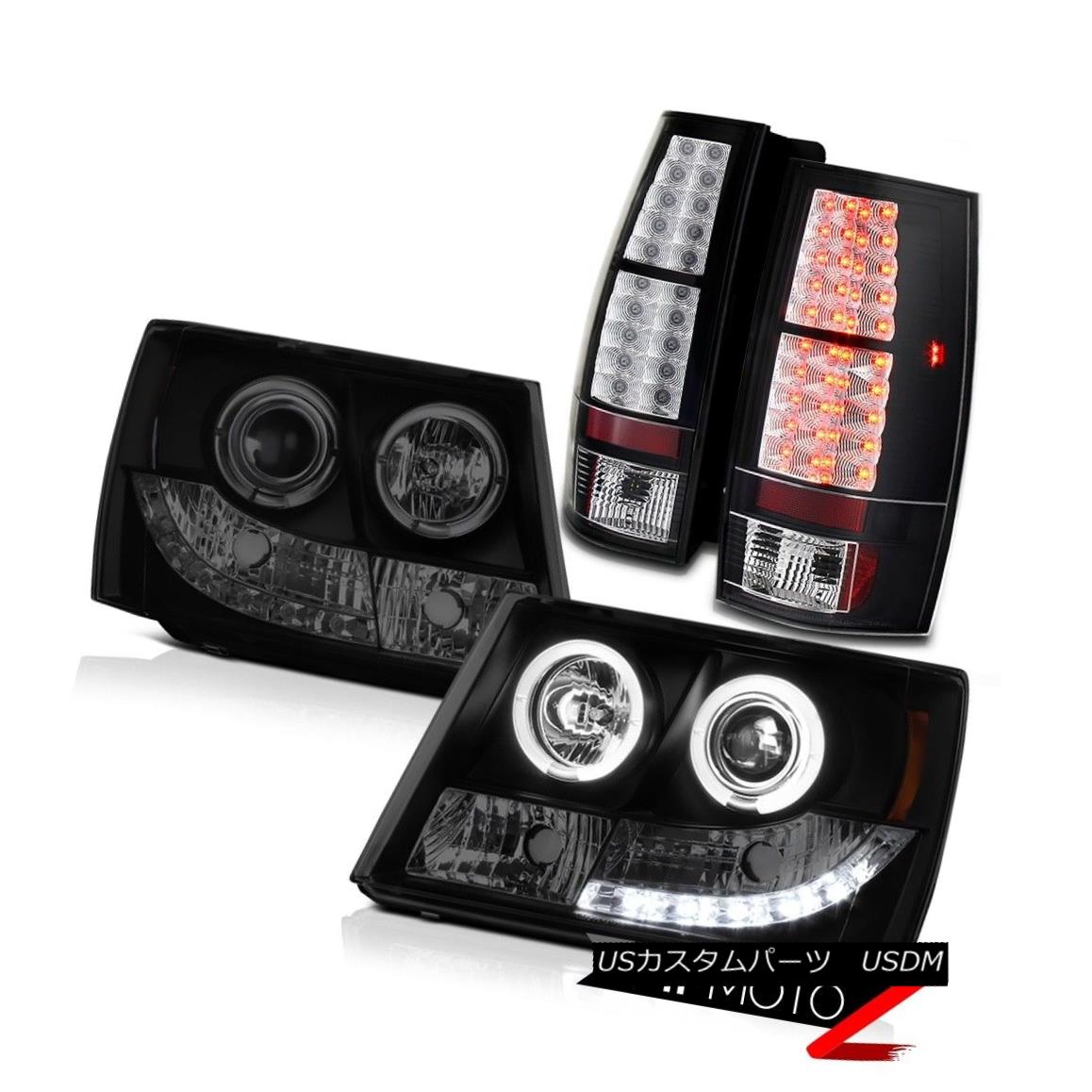 ヘッドライト 2007-14 Chevrolet Suburban 1500 2500 L.E.D Tail Lights Smoke Halo LED Headlights 2007-14シボレー郊外1500 2500 L.E.DテールライトスモークハローLEDヘッドライト