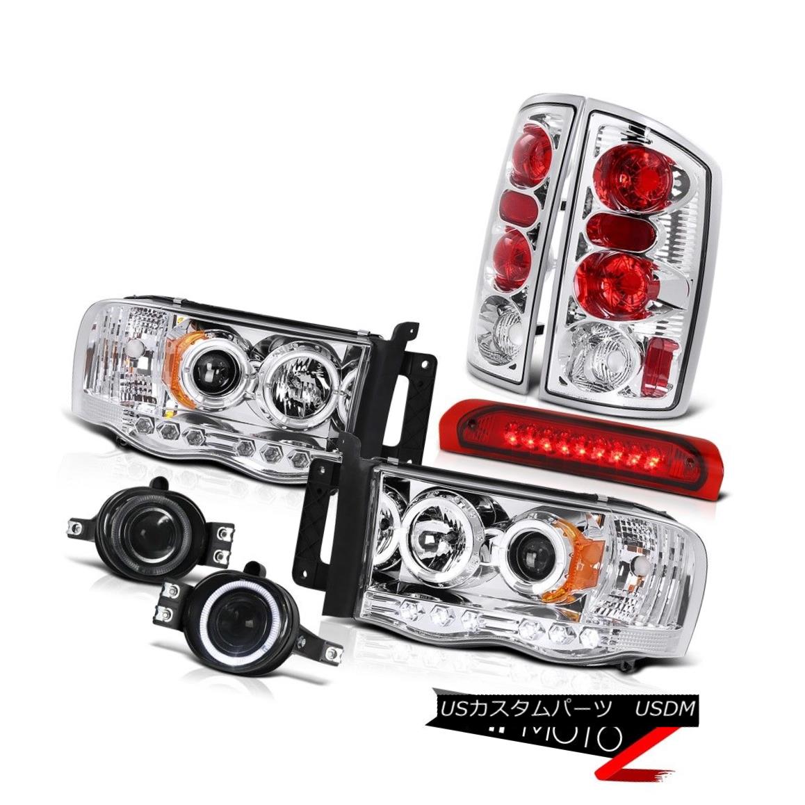 ヘッドライト Halo Projector Headlight+LED 3rd Brake/Tail Lamp+Fog Light Dodge 02-05 RAM Truck ハロープロジェクターヘッドライト+ LED第3ブレーキ/テールランプ+フォグライトドッジ02-05 RAMトラック