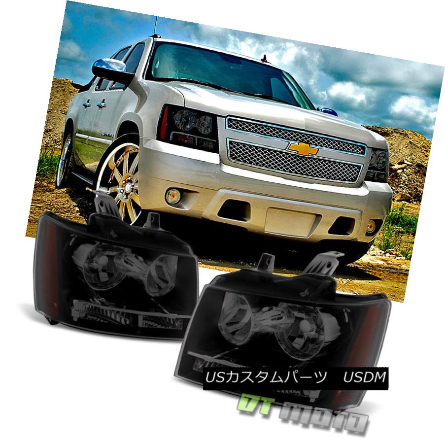 ヘッドライト Black Smoke 07-13 Chevy Avalanche/Suburban/Tahoe Headlights Headlamps Left+Right ブラック・スモーク07-13シボレー・アバランチェ/スブ rban / Tahoeヘッドライトヘッドランプ左+右