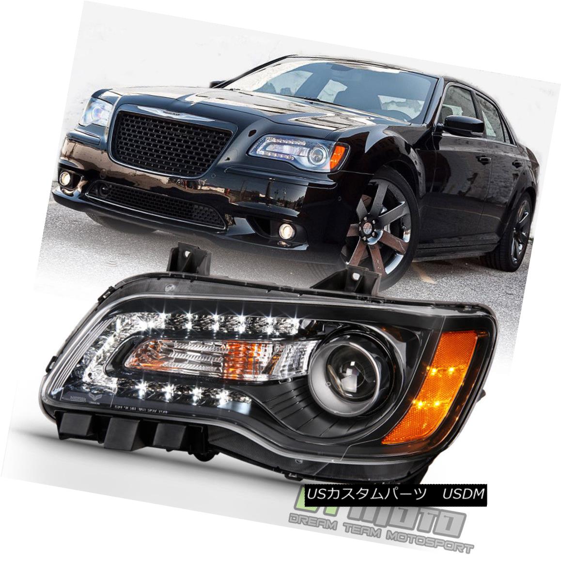 楽天カスタムパーツ WORLD倉庫ヘッドライト Factor Style Black 2011-2014 Chrysler 300 Halogen LED DRL Headlight Driver Side ファクタースタイルブラック2011-2014クライスラー300ハロゲンLED DRLヘッドライトドライバーサイド