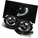 ヘッドライト Blk 1998-2005 VW Beetle LED DRL Strip Projector Headlights 98-05 pair Left Right Blk 1998-2005 VW Beetle LED DRLストリッププロジェクターヘッドライト98-05 pair Left Right