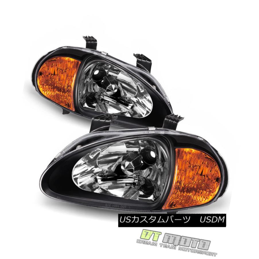 ヘッドライト 2in1 Blk JDM 1993-1997 Honda Civic Del Sol Headlights w/ Corner Lamps Left+Right 2in1 Blk JDM 1993-1997 Honda Civic Del Solヘッドランプ（コーナーランプ付き）左+右