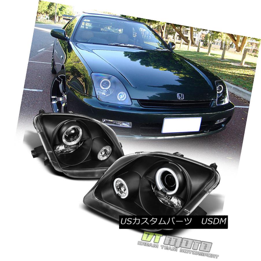 إåɥ饤 For Black 1997-2002 Honda Prelude LED Halo Projector Headlights 97-02 Headlamps ֥å1997-2002ۥץ塼LEDϥץإåɥ饤97-02إåɥ