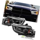 ヘッドライト Black 2011-2014 Dodge Charger DRL LED Tube Projector Headlights Headlamps 11-14 ブラック2011-2014ダッジチャージャーDRL LEDチューブプロジェクターヘッドライトヘッドランプ11-14