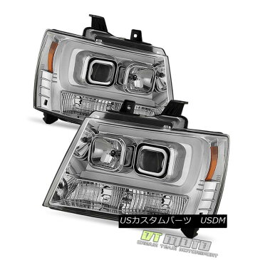 ヘッドライト 2007-2014 Chevy Suburban Tahoe Avalanche [LED Tube DRL] Projector Headlights Set 2007-2014シボレー郊外タホ雪崩[LEDチューブDRL]プロジェクターヘッドライトセット