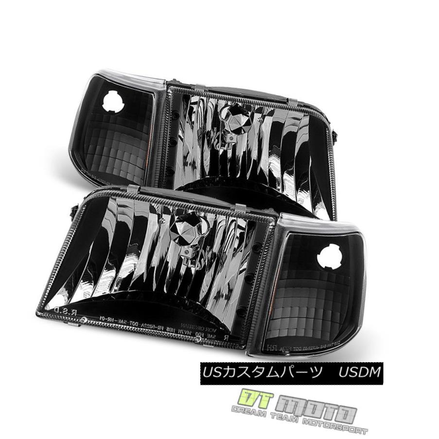 ヘッドライト [4PC] Black 1993-1997 Ford Ranger Headlights Corner Turn Signal Lamps Left+Right [4PC]ブラック1993-1997 Ford Rangerヘッドライトコーナーターンシグナルランプ左右+