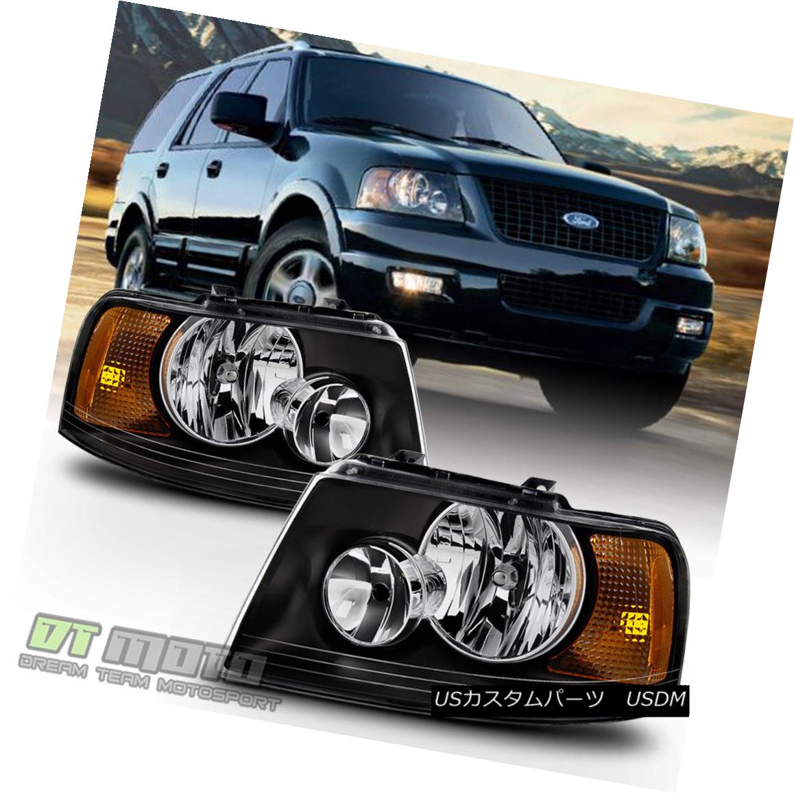 ヘッドライト Blk 2003-2006 Ford Expedition Headlights Headlamps Aftermarket 03-06 Left+Right Blk 2003-2006 Ford Expeditionヘッドライトヘッドランプアフターマーケット03-06 Left + Right