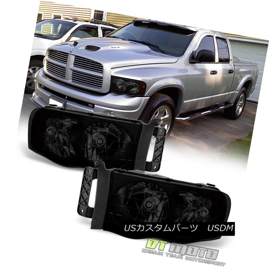 ヘッドライト Black Smoke 2002-2005 Dodge Ram 1500 2500 3500 Headlights Headlamps Left+Right ブラックスモーク2002-2005ダッジラム1500 2500 3500ヘッドライトヘッドランプ左+右