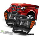 ヘッドライト Blk 2007-2011 Dodge Nitro Headlights Headlamps Aftermarket Left+Right 07-11 Set Blk 2007-2011 Dodge NitroヘッドライトヘッドランプアフターマーケットLeft + Right 07-11 Set