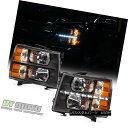 ヘッドライト Black 2007-2013 Chevy Silverado 1500 2500HD 3500HD LED DRL Headlights Left+Right ブラック2007-2013シボレーシルバラード1500 2500HD 3500HD LED DRLヘッドライト左+右