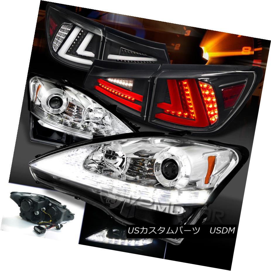 ヘッドライト 06-08 Lexus IS250 Clear LED DRL Signal Projector Headlights+Black LED Tail Lamps 06-08 Lexus IS250クリアLED DRLシグナルプロジェクターヘッドライト+ Bla ck LEDテールランプ