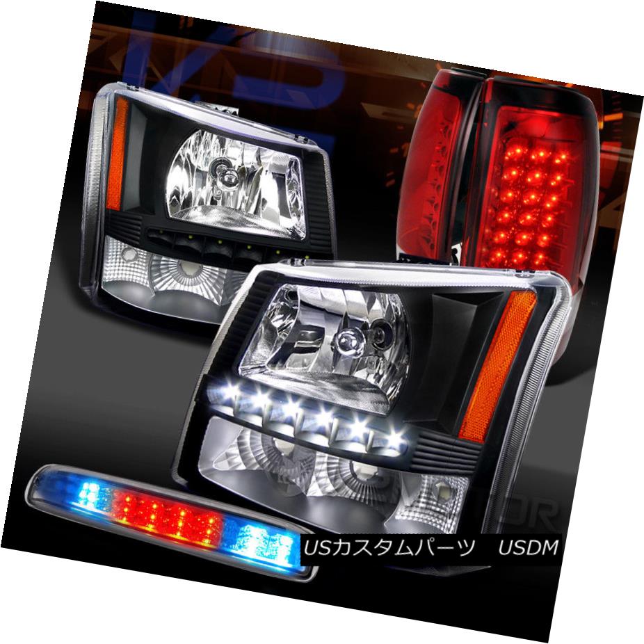 ヘッドライト 03-06 Silverado Black SMD DRL Headlights+Red LED Tail Lamps+Chrome LED 3rd Brake 03-06 Silverado Black SMD DRLヘッドライト+レッドLEDテールランプ+クロームLED 3rdブレーキ