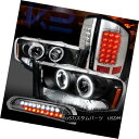 ヘッドライト 02-05 Ram Black Halo Projector Headlights Tint LED 3rd Brake Clear LED Tail Lamp 02-05ラムブラックハロープロジェクターヘッドライト スツール t LED第3ブレーキ クリアLEDテールランプ