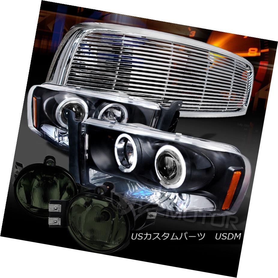 02-05 Dodge Ram Pickup Chrome LED Halo Projector Headlights