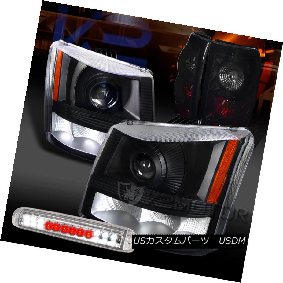 ヘッドライト 03-06 Silverado Projector Headlights+Piano Black Tail Clear LED 3rd Brake Lamps 03-06 Silveradoプロジェクターヘッドライト+ Pia ブラックテールクリアLED 3番目のブレーキランプ