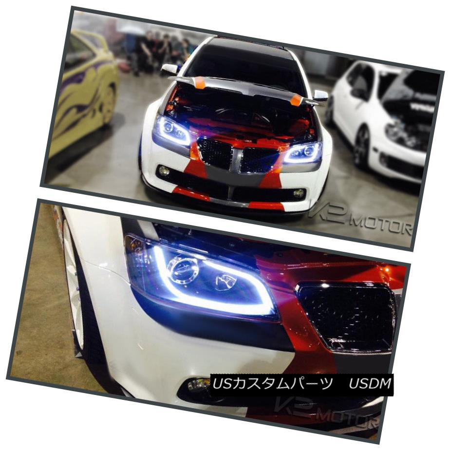 ヘッドライト 2008-2009 Pontiac G8 LED DRL Bar Projector Headlights+Turn Signal Black 2008 - 2009年ポンティアックG8 LED DRLバープロジェクターヘッドライト+ Tur n信号黒