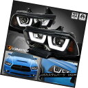 ヘッドライト 2011-2014 Dodge Charger Black Dual Halo LED DRL Strip Projector Headlights 2011-2014ダッジチャージャブラックデュアルハローLED DRLストリッププロジェクタヘッドライト