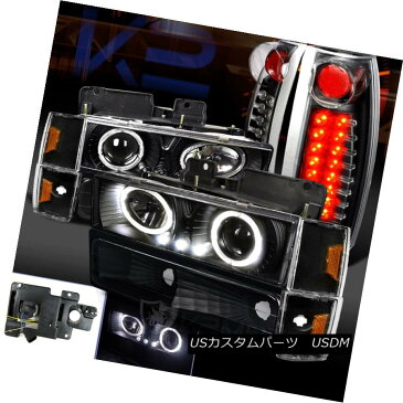 ヘッドライト 88-93 GMC Yukon C/K Pick Up Halo Projector Headlight+Corner Bumper+LED Tail Lamp 88-93 GMC Yukon C / KピックアップHaloプロジェクターヘッドライト+トウモロコシ erバンパー+ LEDテールランプ